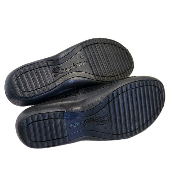 SKECHERS 49115 Women's Savor Black Faux Croc Relaxed Fit Memory Foam Shoes 7.5 - Picture 7 of 9